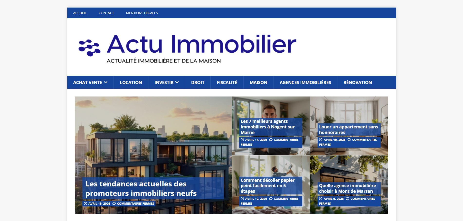 actu-immobilier Actu-immobilier.net : toute l'actualité immobilière en un clic