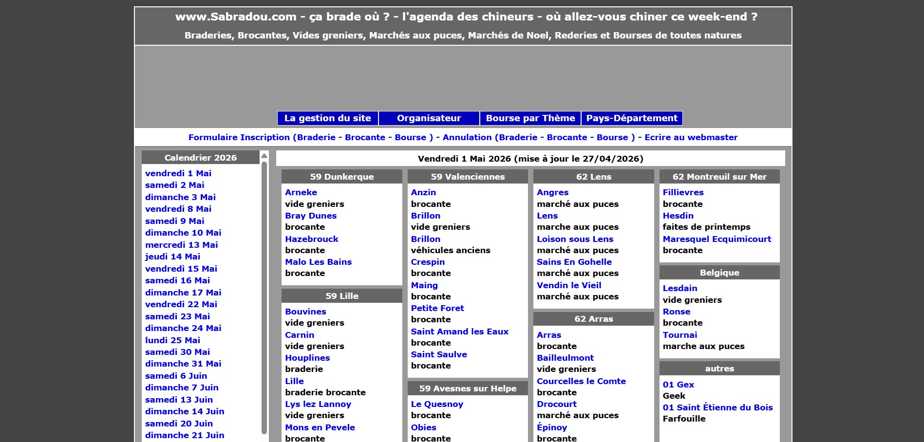 sabradou Sabradou : trouvez des brocantes et vide-greniers près de chez vous